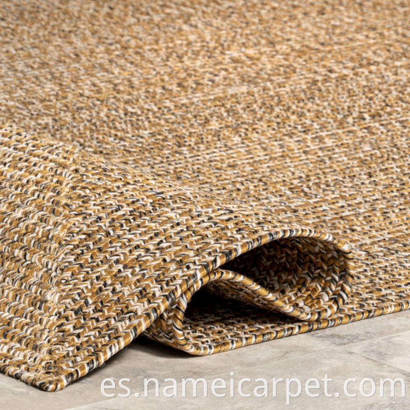 polypropylene braided woven brown colour outdoor patio rug carpet(79)